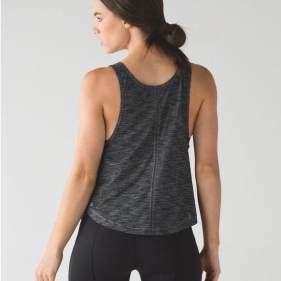 Lululemon Rush Hour Tank Heathered Black Gray Halter Athletic Women’s Size 4 - Picture 3 of 6